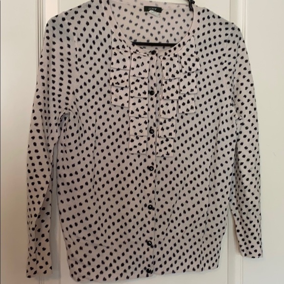 J.Crew Petal Pink Black Merino Wool Cardigan S - Picture 4 of 7